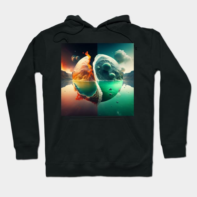 Water and Fire Planets Hoodie by AstroRisq